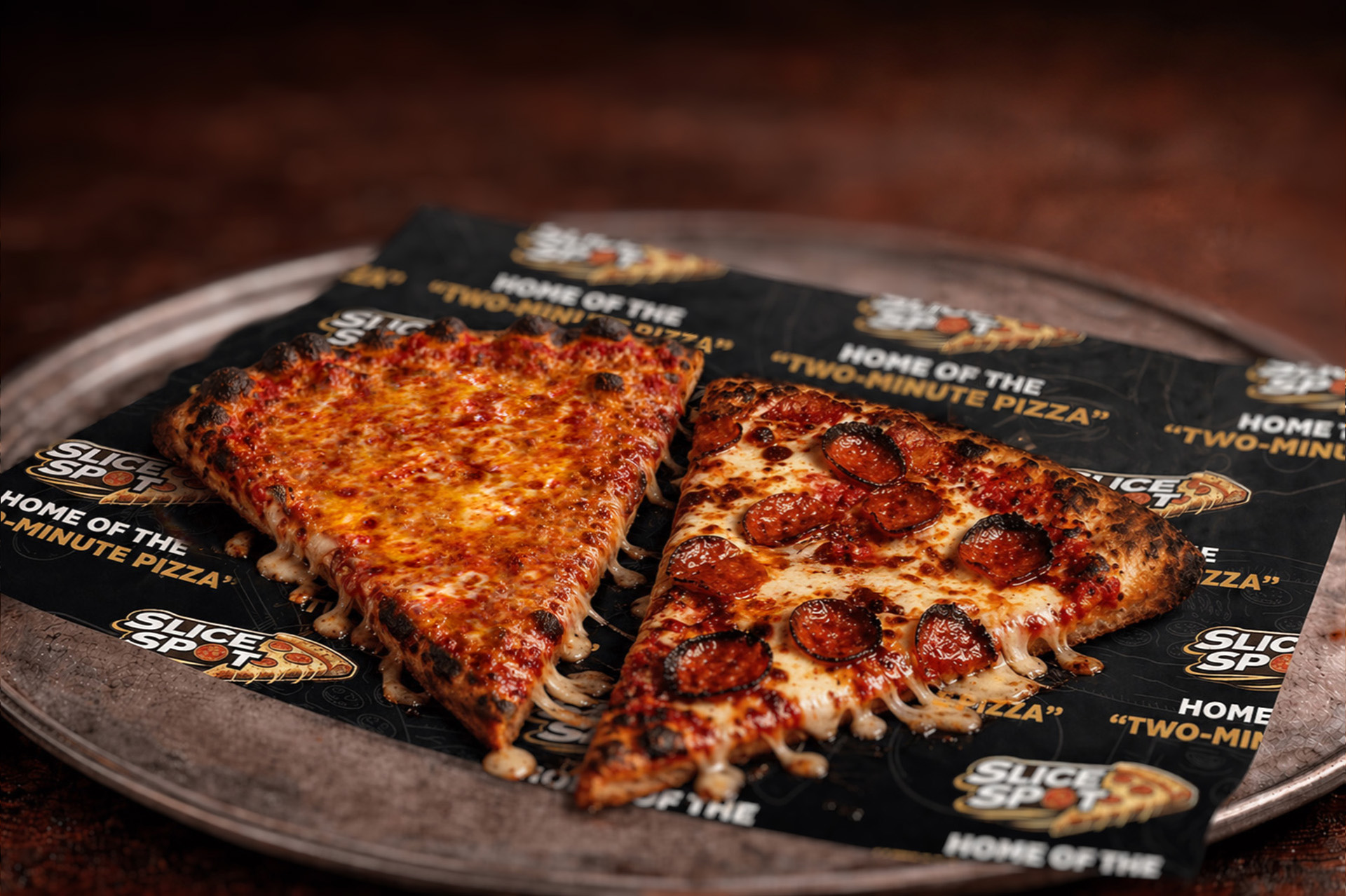 Delicious cheese and pepperoni slices